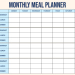 7 Best Blank Meal Planner Sheet Printable Printablee