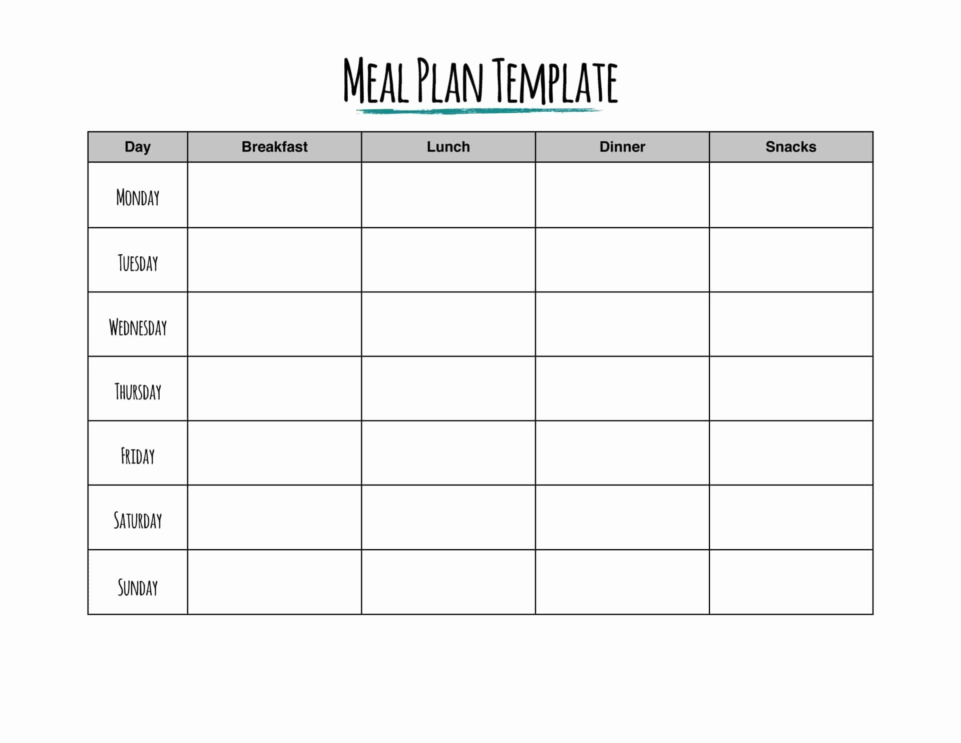 7 Day Meal Plan Template New Hungry For Savings Try A Meal 