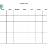 7 Day Meal Planner Template Calendar Inspiration Design