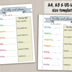 Bullet Journal Printable Weekly Meal Planner Template For