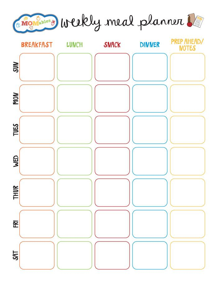 Cute Meal Plan Printable Meal Planner Printable Free