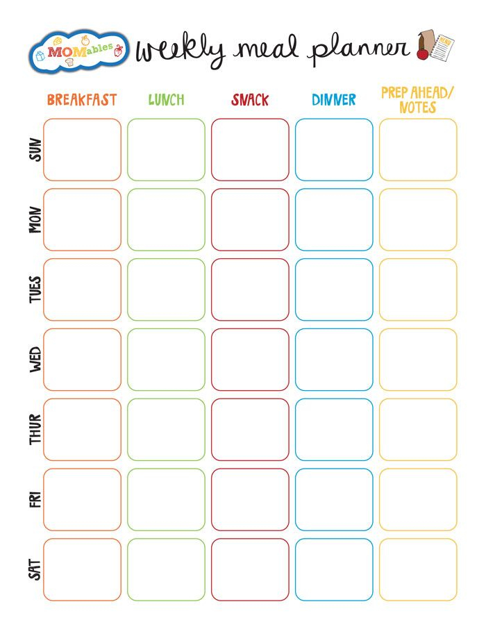 Cute Meal Plan Printable Meal Planner Printable Free 