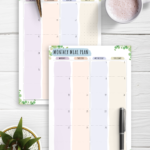 Download Printable Monthly Meal Plan Floral Style PDF