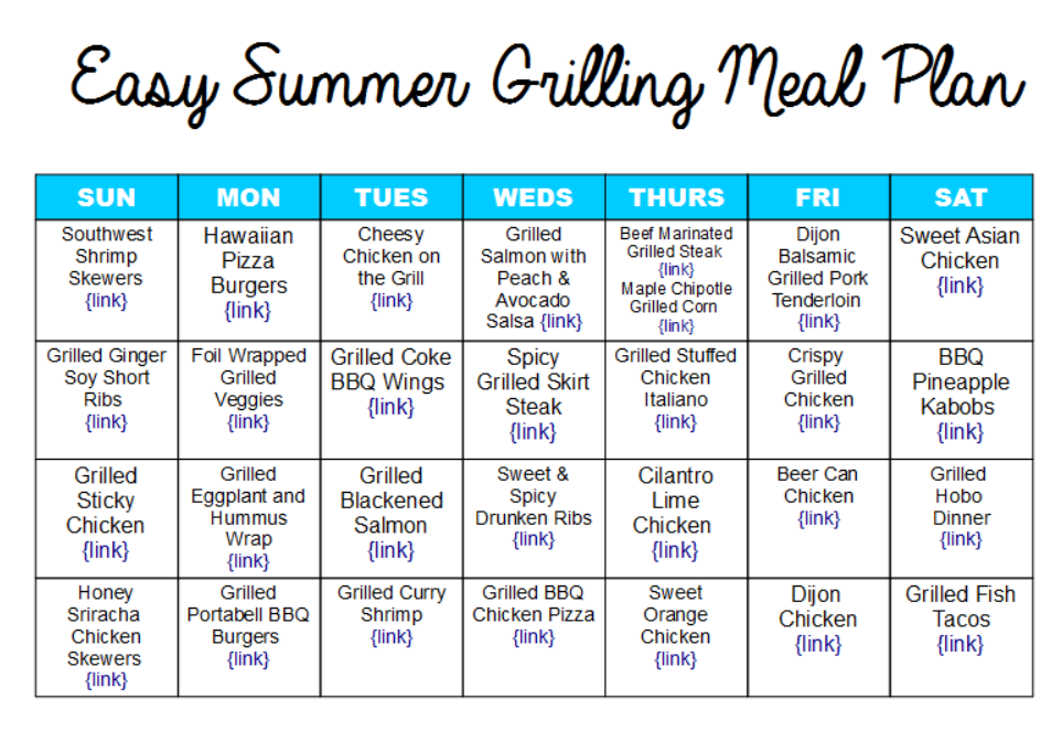 Easy Summer Grilling Meal Plan Totally Taken Care Of