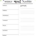 Floral Free Printable Meal Planner Template Paper Trail