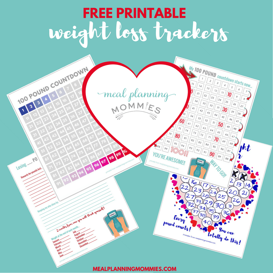 Free Printable 20 100 Pound Weight Loss Trackers Meal