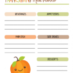 Free Printable Fall Thanksgiving Meal Planner Family
