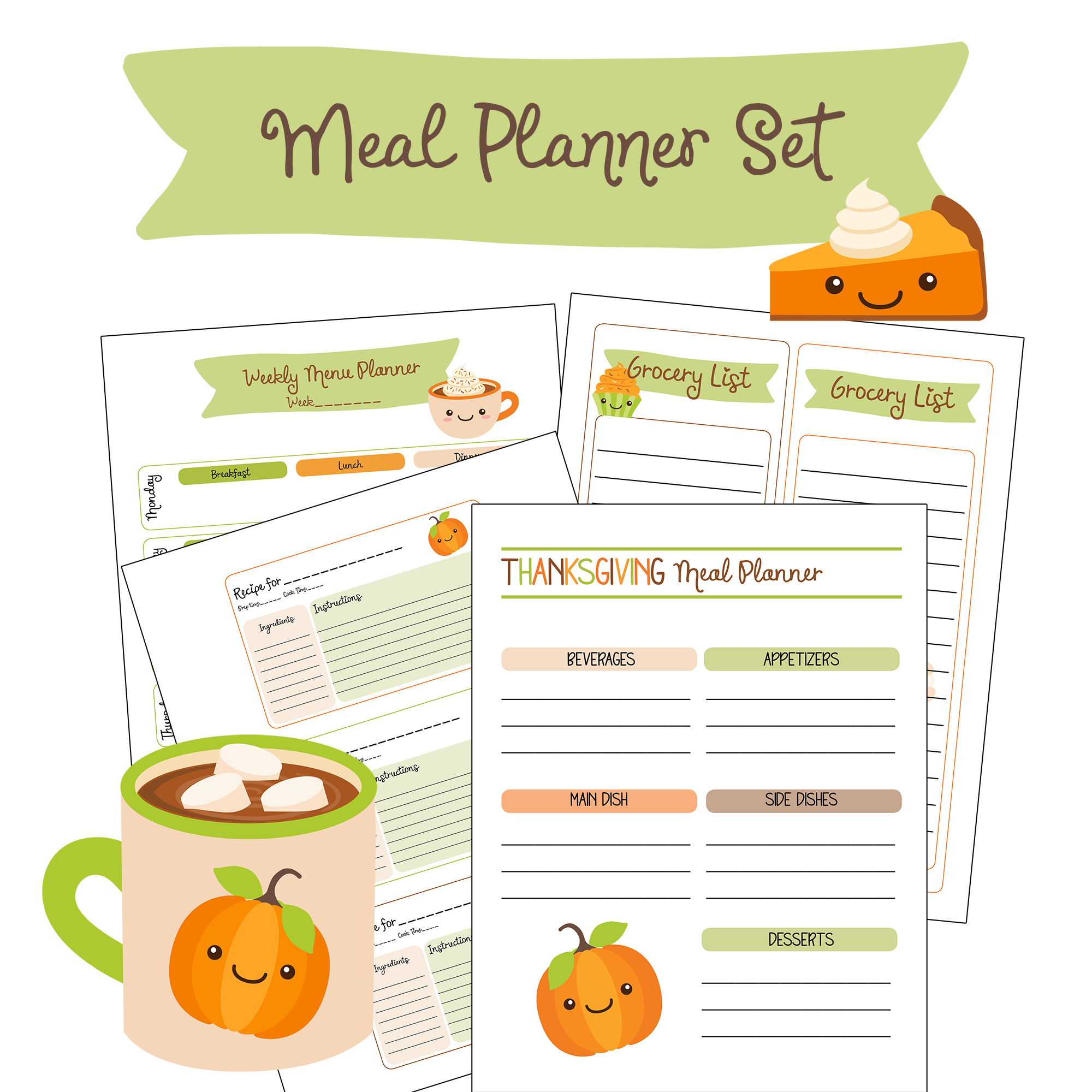 Free Printable Fall Thanksgiving Meal Planner Family