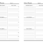 Free Printable Half Size Menu Planner Weekly Menu