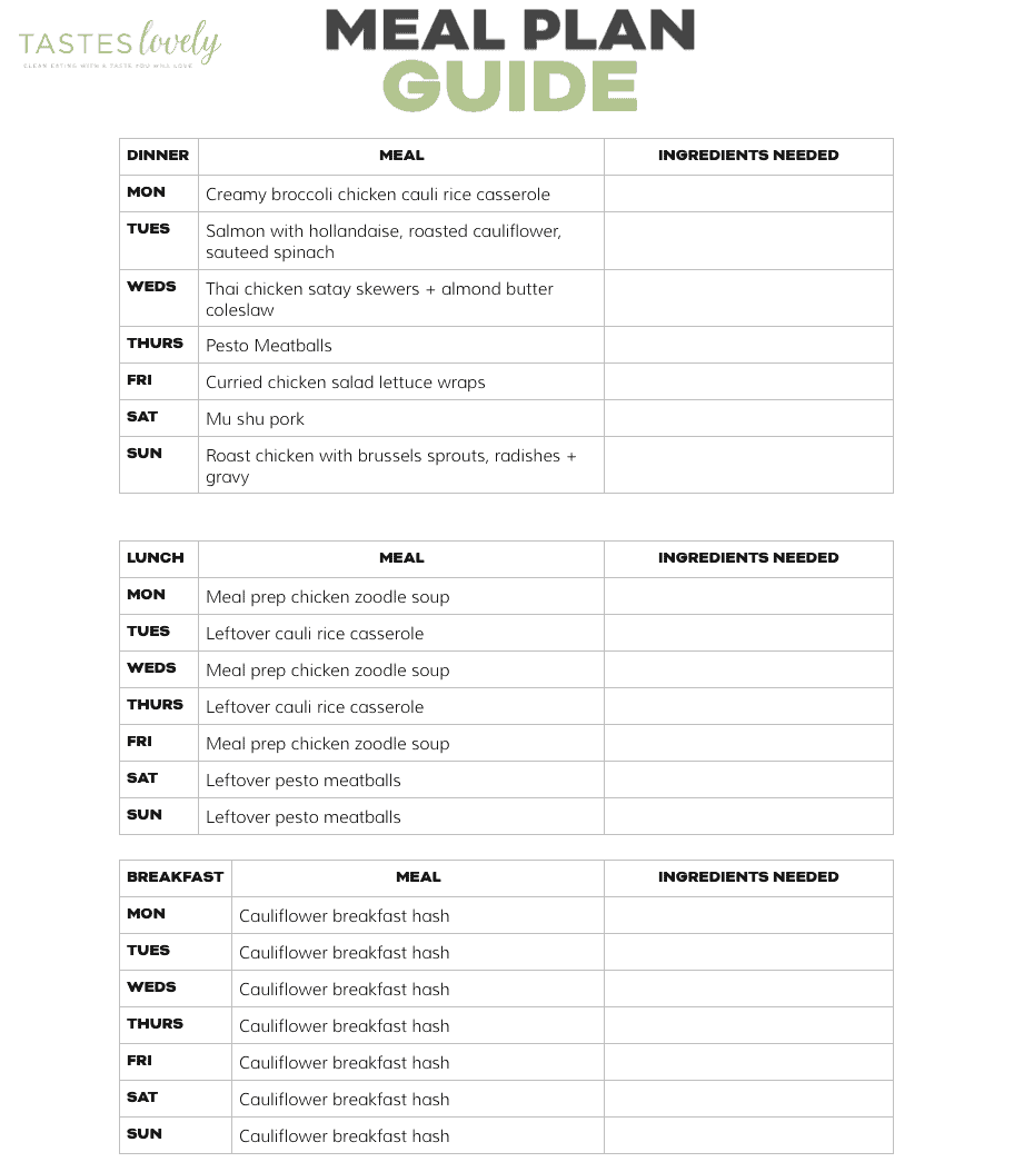 Keto Weekly Meal Plan September Week 5 Tastes Lovely