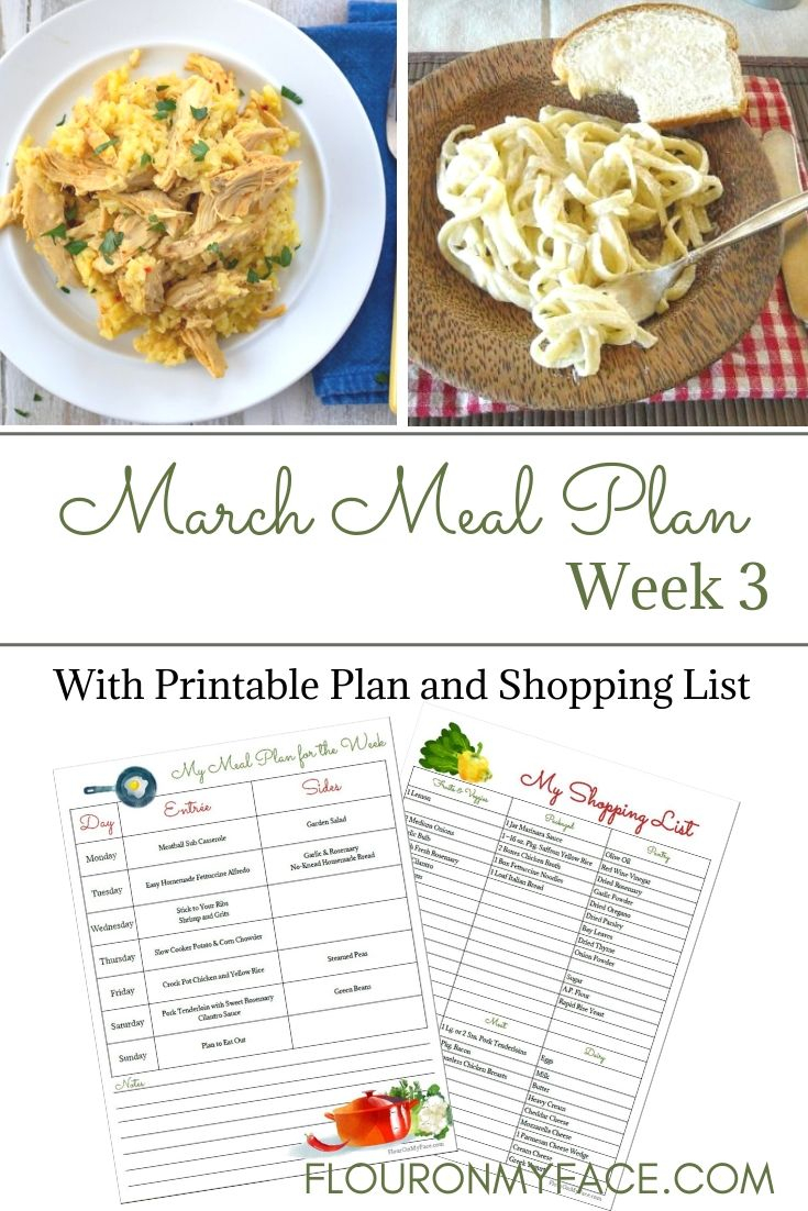 March Weekly Meal Plan 3 Meal Planning Easy Homemade 