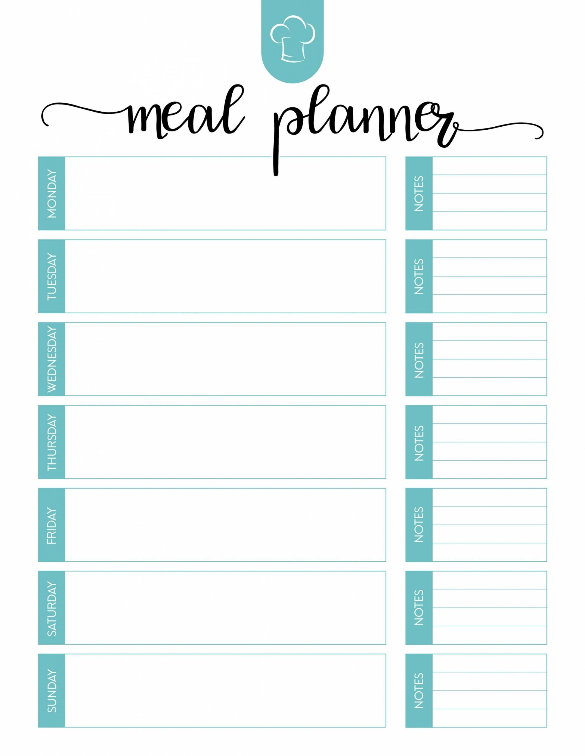 Meal Planning Calendar Printable Meal Planning Template 