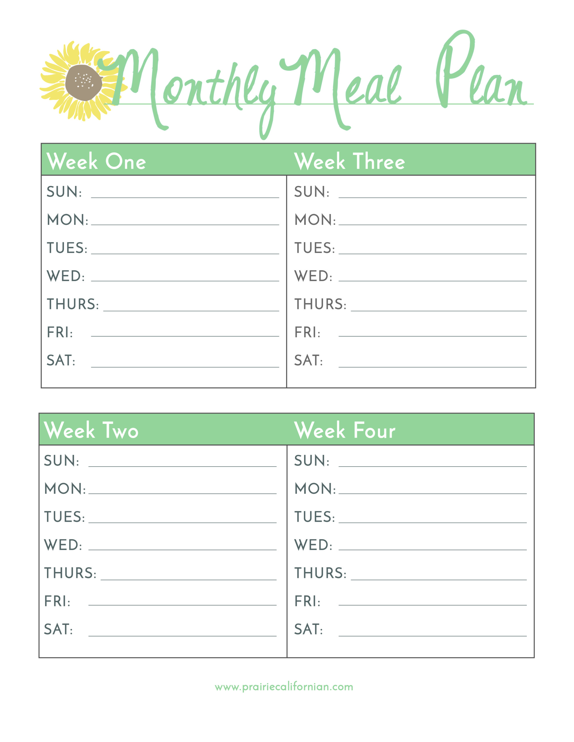 Monthly Meal Plan Printable 01