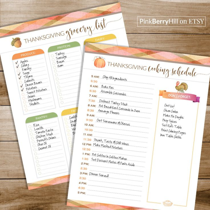 Printable Thanksgiving Planner Thanksgiving Menu Plan 