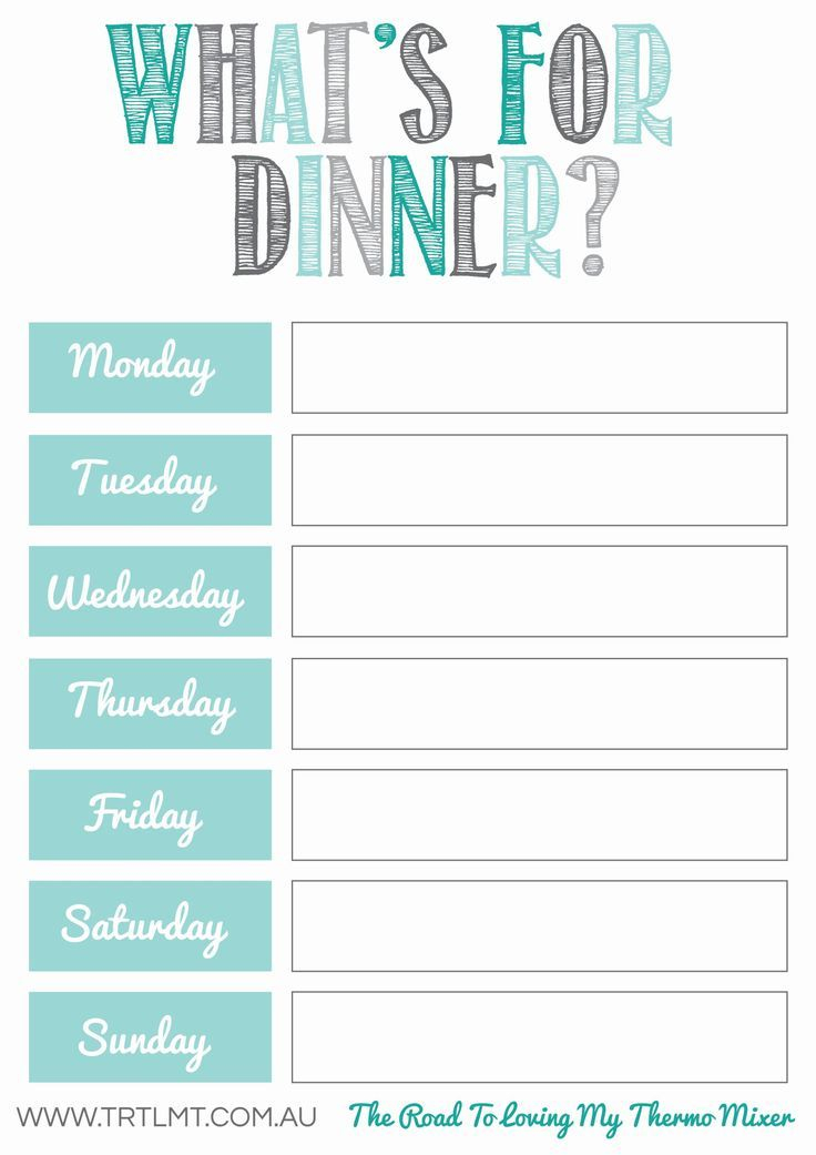 Printables Weekly Meal Planner Template Free Meal 