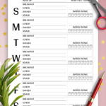This Weekly Meal Planner Is Designed In Black And White