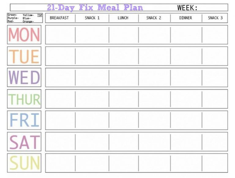 Weekly Meal Planner Template With Snacks Website With