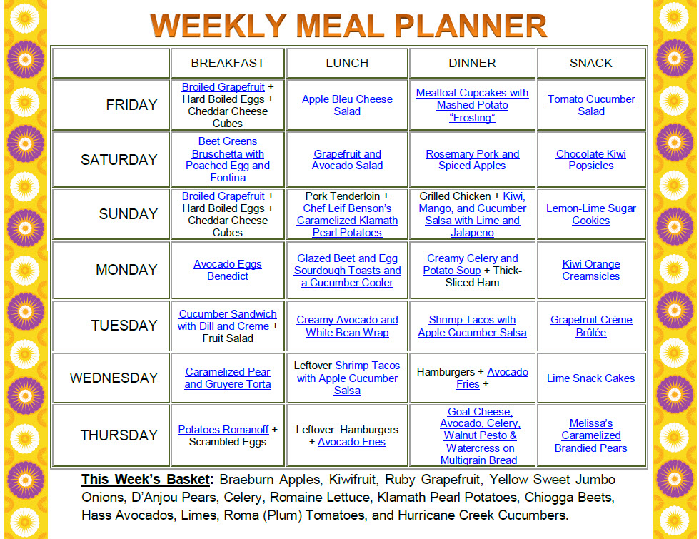 1 Most Effectif Of Weekly Diet Meal Plan Plan For Success