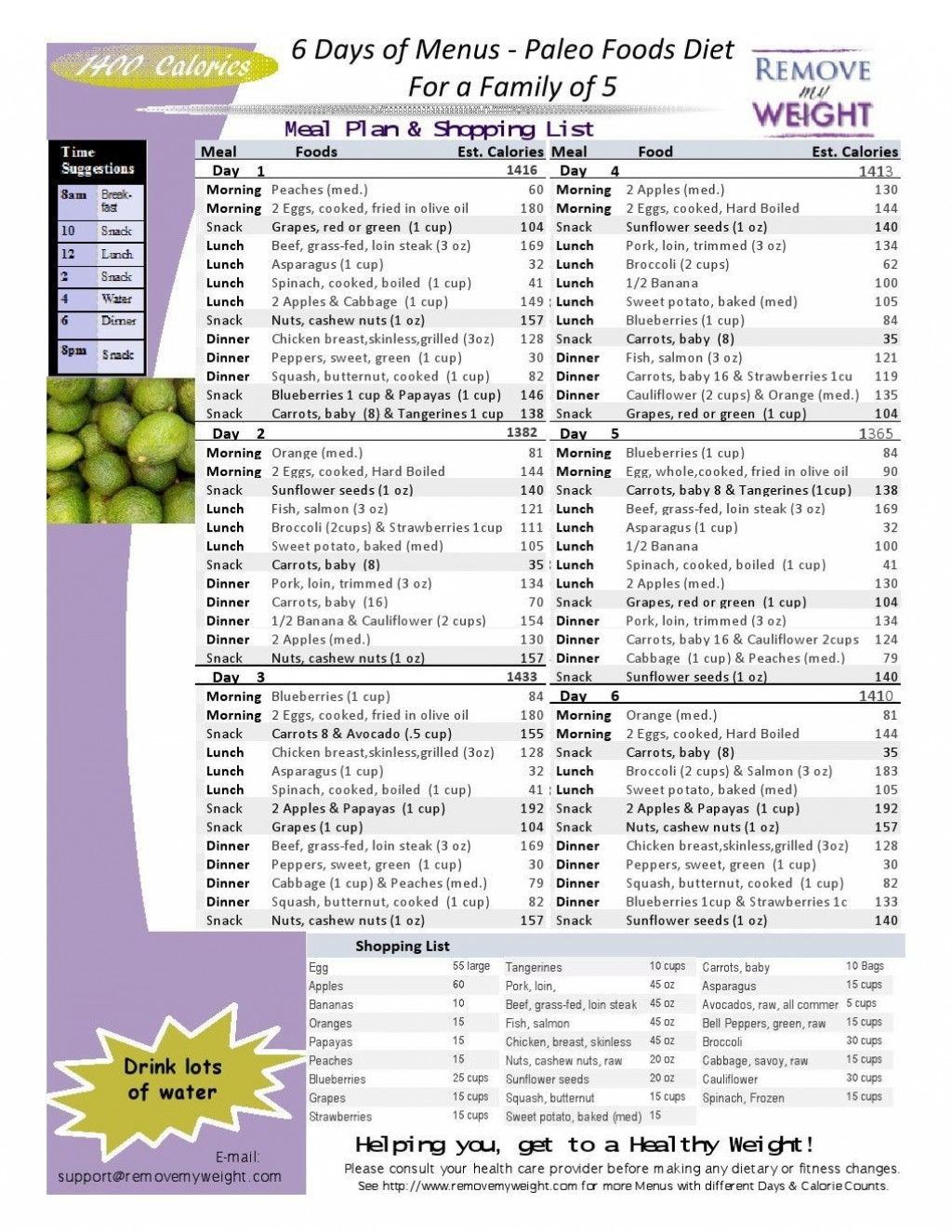 1400 Calorie Meal Plan Printable PrintableDietPlan