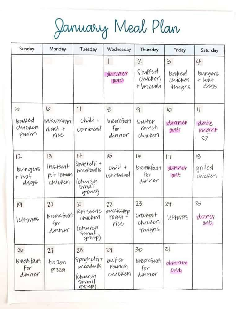 5 Steps To Meal Plan Monthly Free Monthly Meal Planner 
