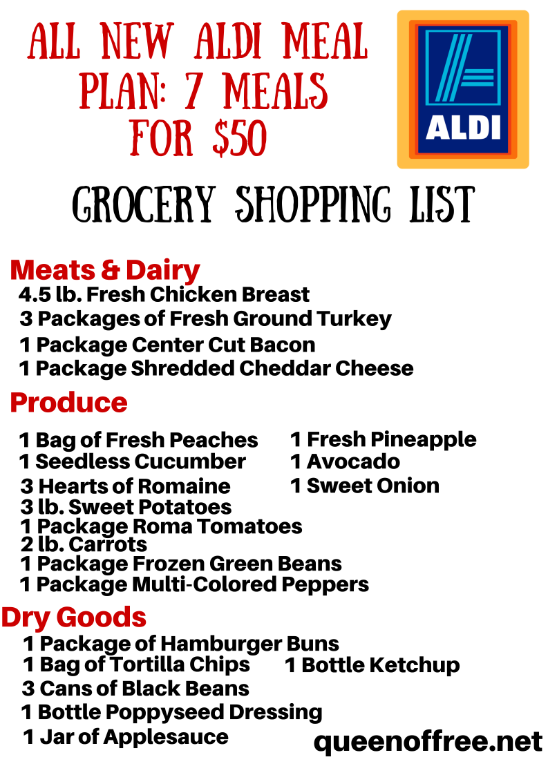 ALL NEW ALDI Meal Plan 7 Simple Meals For 50