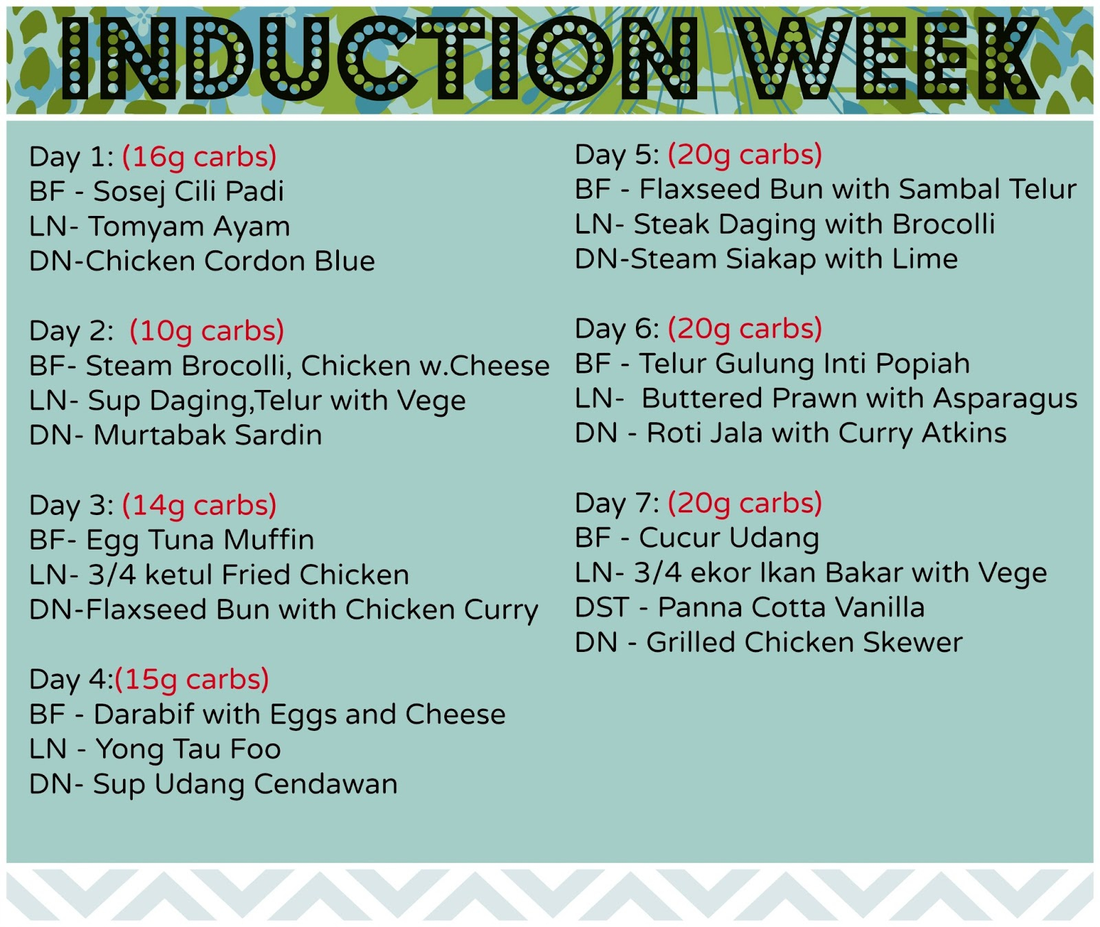 Atkins Diet Menu For First 2 Weeks