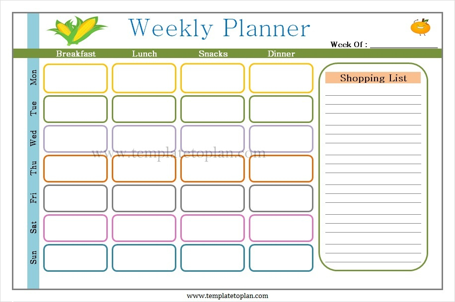 Blank Meal Planner Template Free Editable Meal Planner