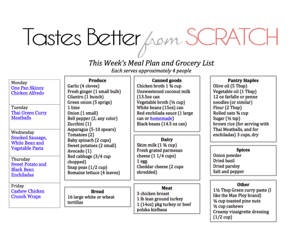 Easy And Family Friendly 5 day Meal Plan With A Printable