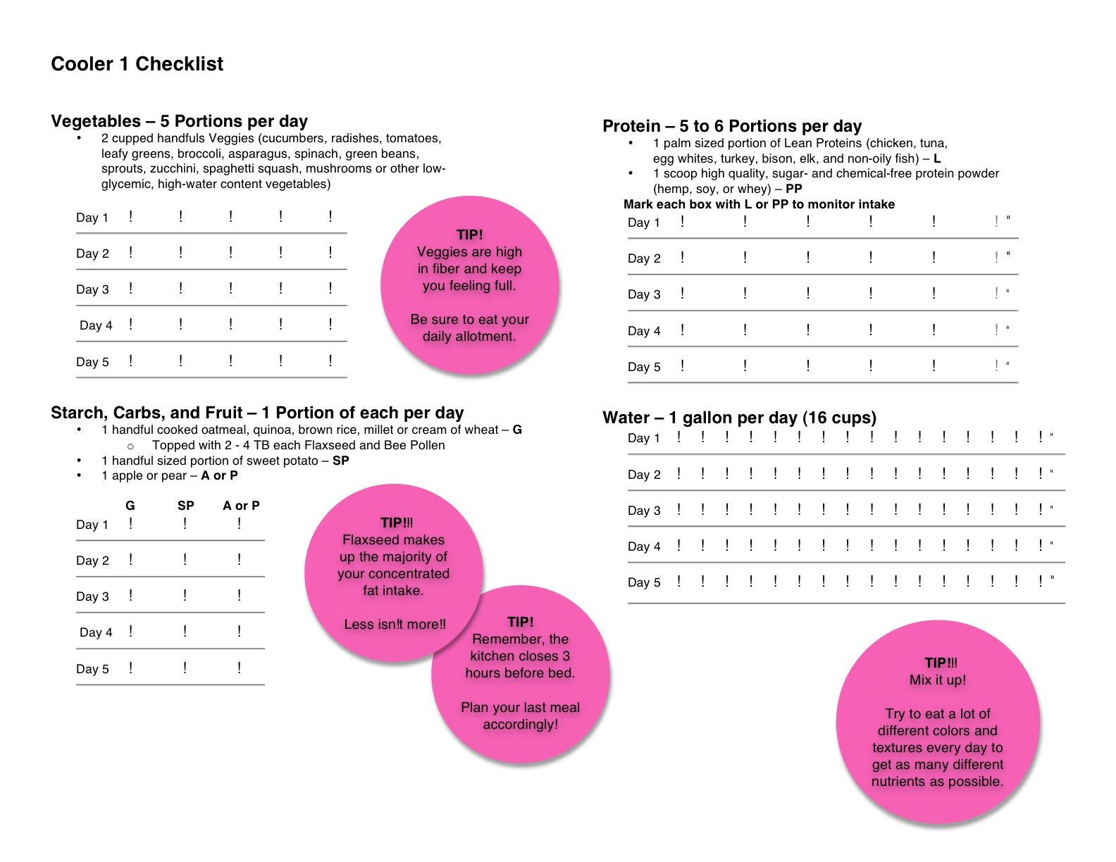 Eat Clean Cooler 1 Meal Plan Printable PrintableDietPlan Eat Clean Cooler 1 Meal Plan Printable PrintableDietPlan