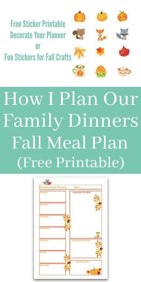 Fall Weekly Meal Plan Template Free Download With 