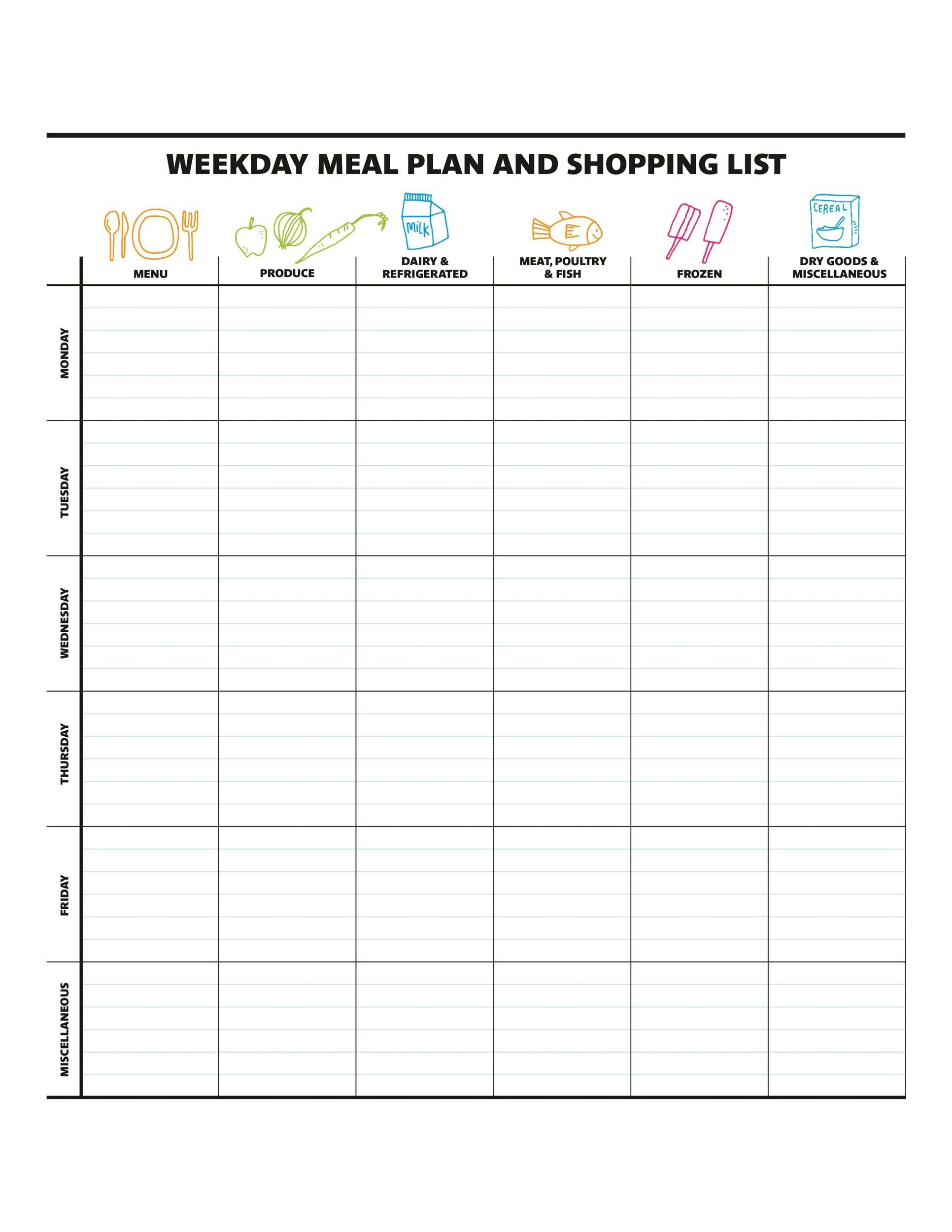 Family Meal Planner Template Fresh 40 Weekly Meal Planning 