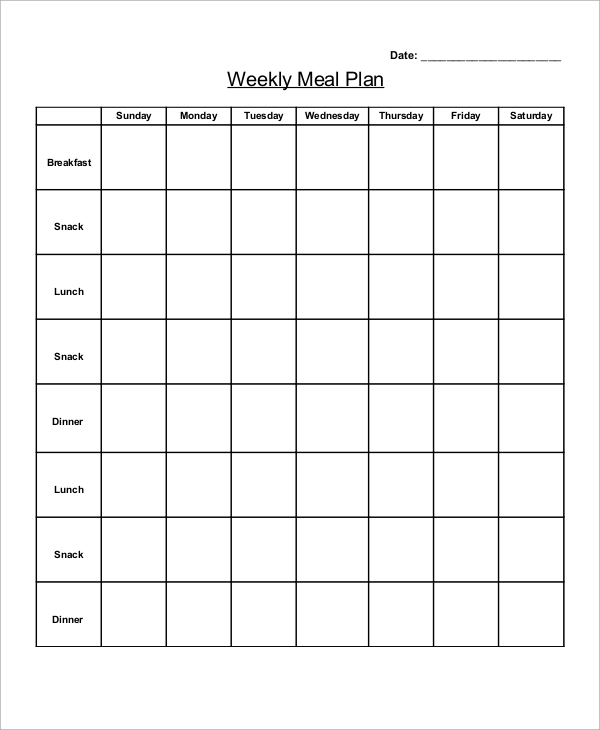 FREE 8 Sample Weekly Meal Plan Templates In PDF