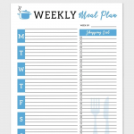 FREE Editable Weekly Menu Planners Shopping List