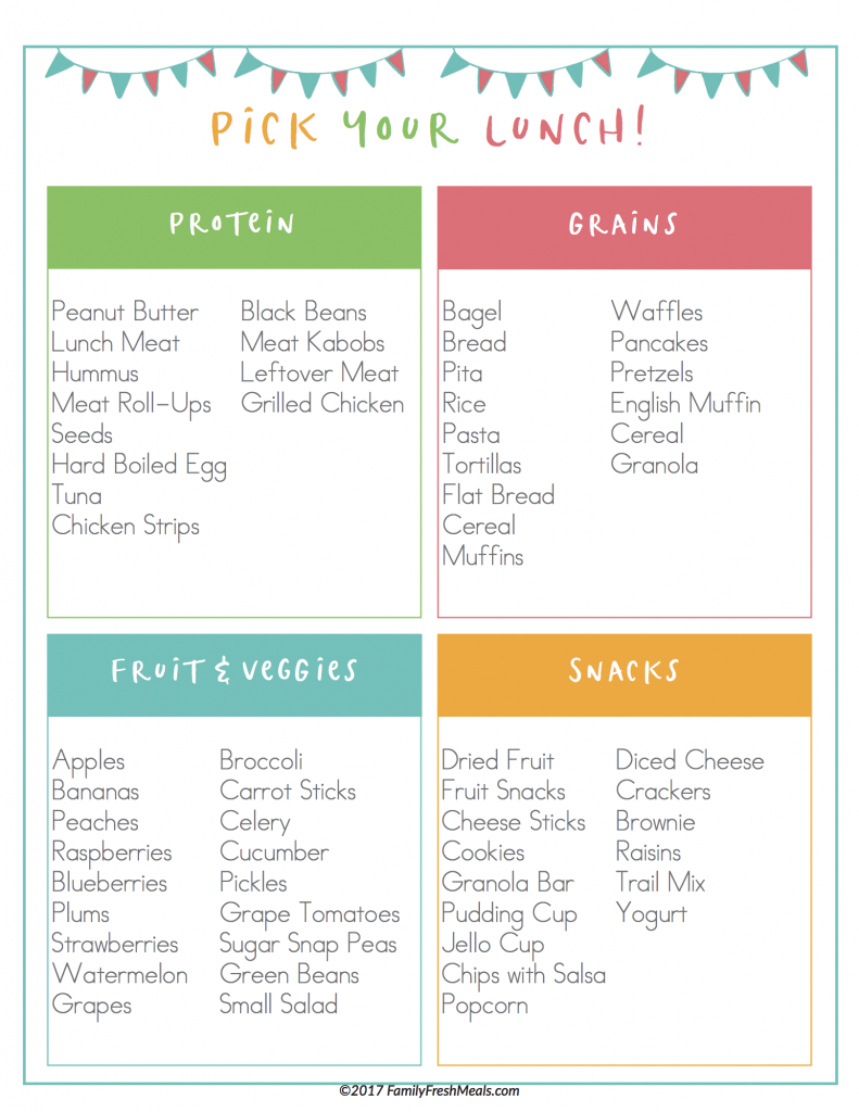 Free Meal Plan Printables Family Fresh Meals