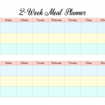 Free Printable 2 week Meal Planners 4 Designs