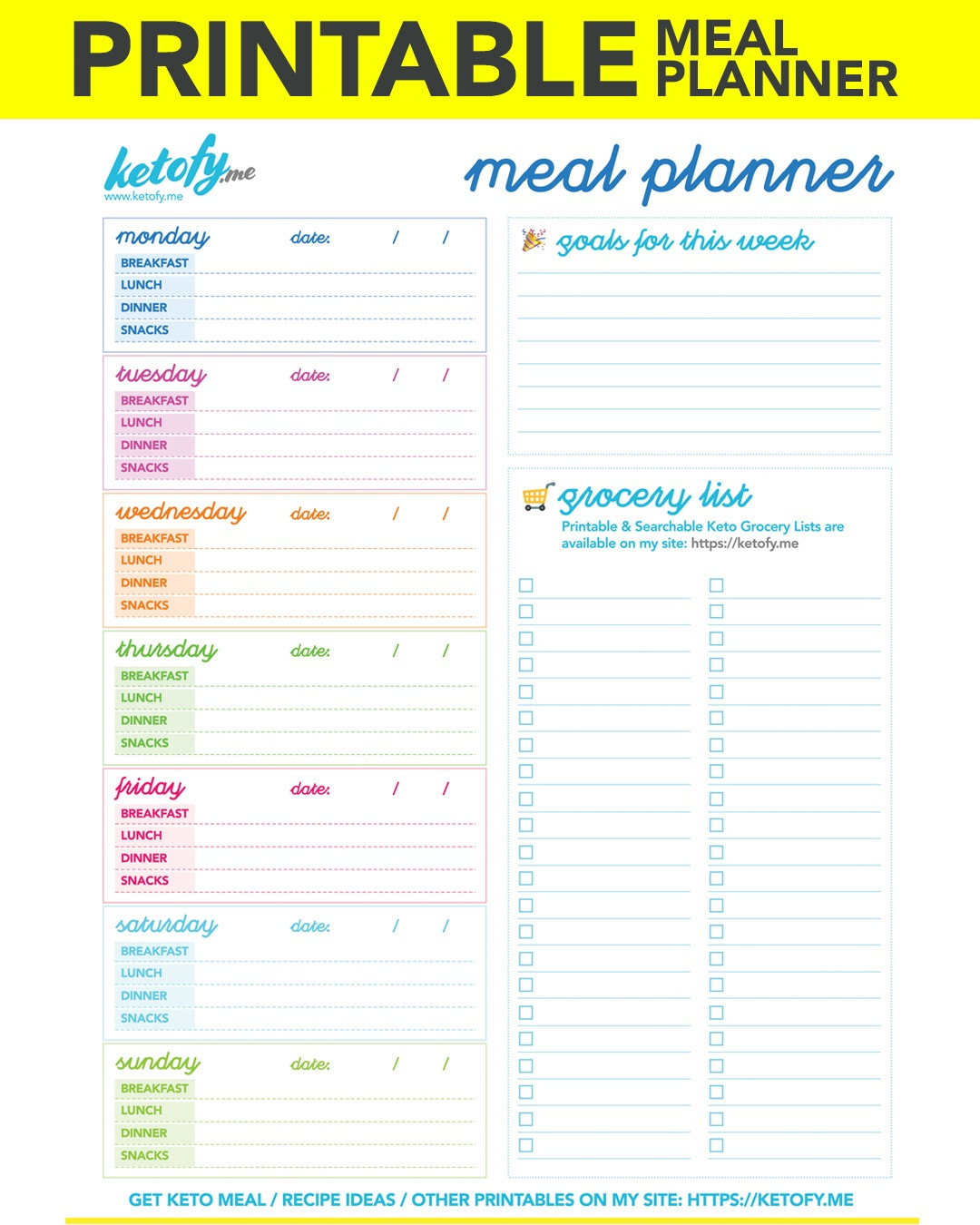 Free Printable Meal Plans For Weight Loss Free Printable