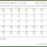 Free Printable Monthly Menu Plan Meal Planner Template