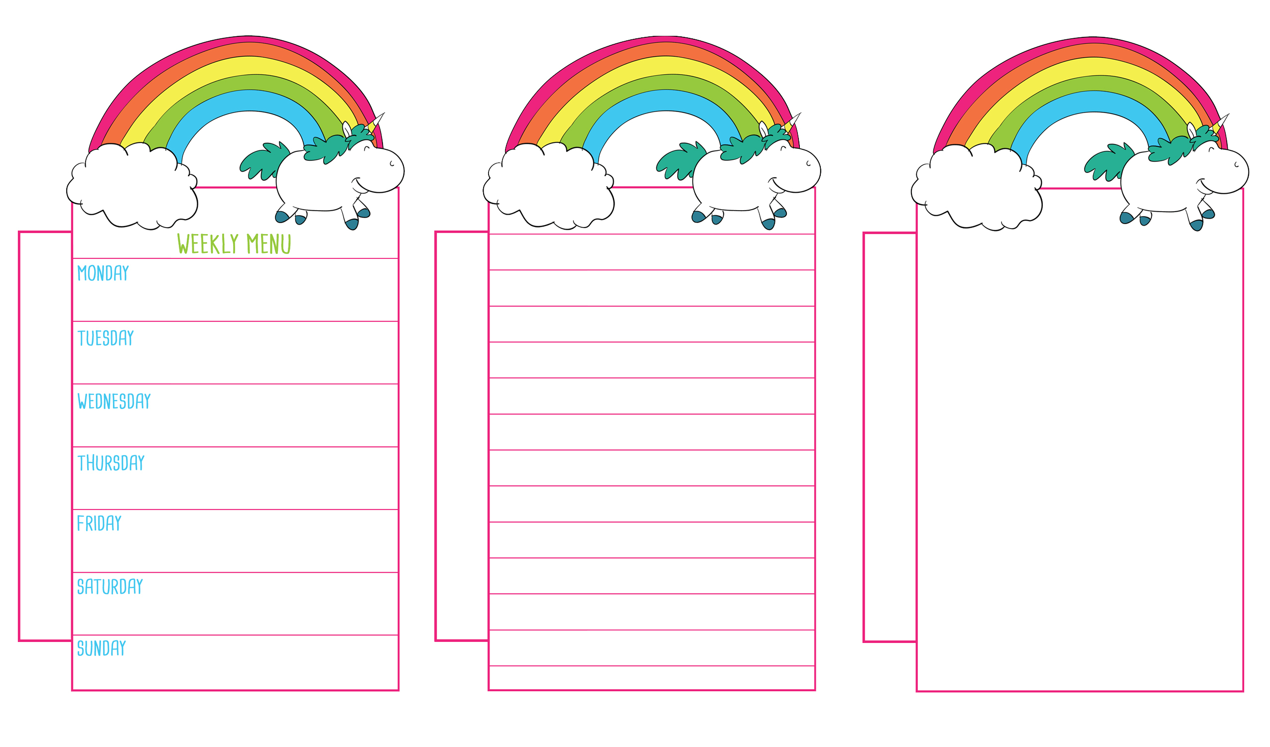 Free Printable Unicorn Planner Inserts And Clips