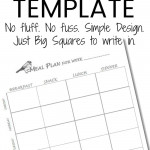 Free Printable Weekly Meal Plan Template Clean Eating