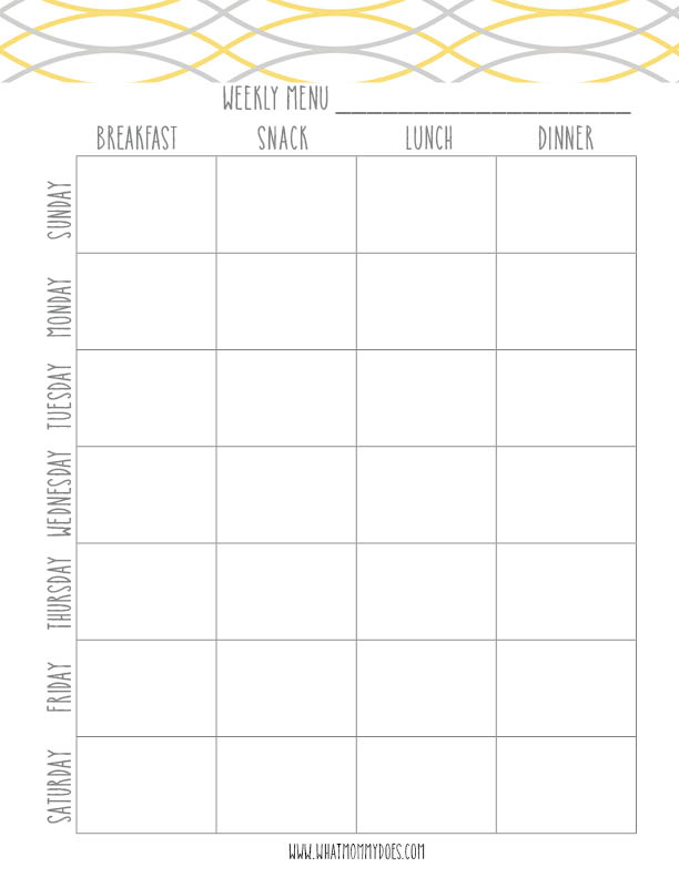 Free Printable Weekly Meal Plan Template Super Cute Menu 