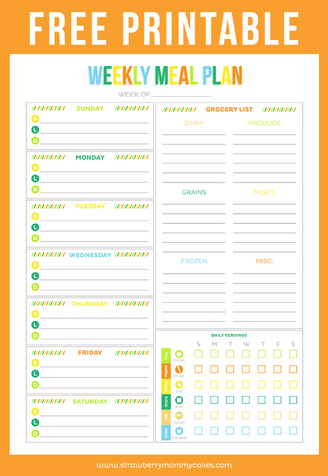 FREE Printable Weekly Meal Planner Printable Crush