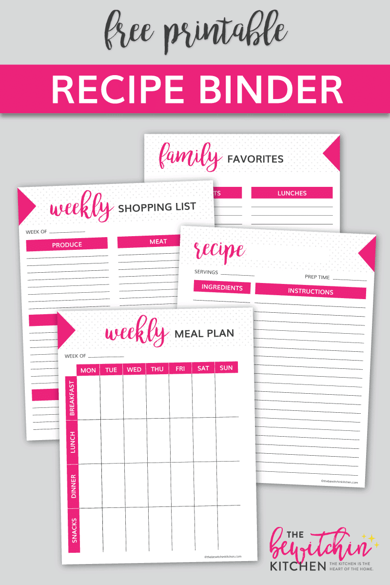 Free Recipe Binder Printable Download The Bewitchin