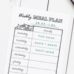 Free Weekly Meal Planner Printable For Your BuJo