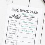 Free Weekly Meal Planner Printable For Your BuJo