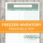 Freezer Inventory Printable EDITABLE Meal Planning