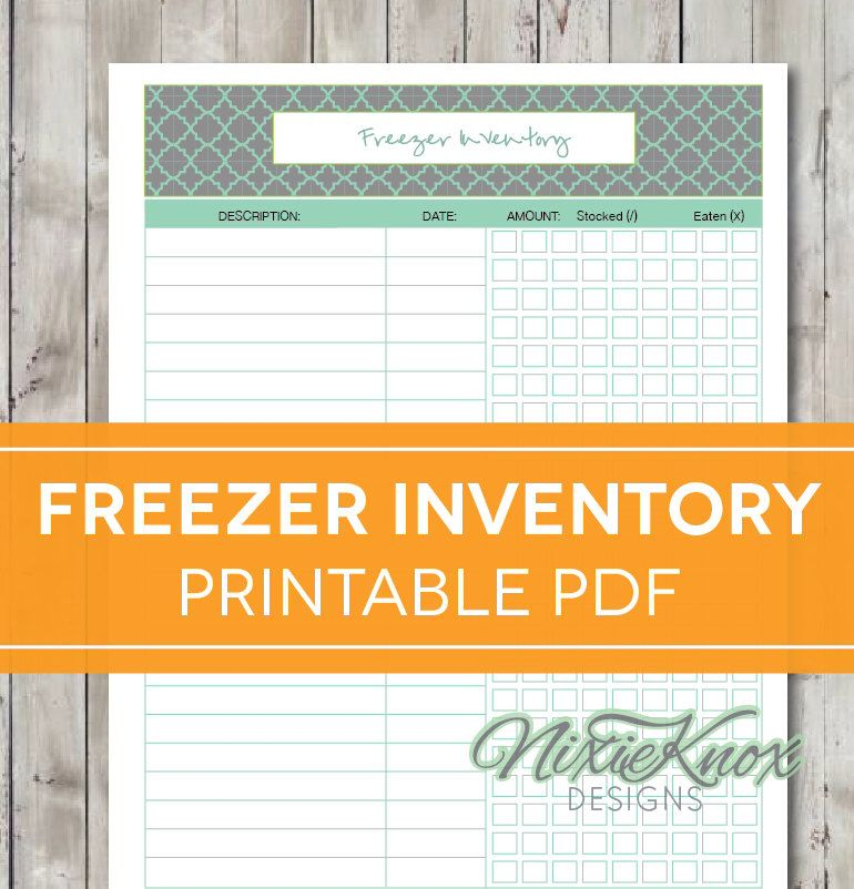 Freezer Inventory Printable EDITABLE Meal Planning 