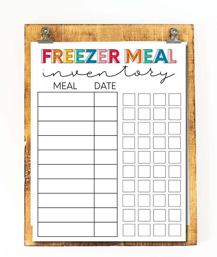 Freezer Meal Inventory Freezer Meals Inventory 