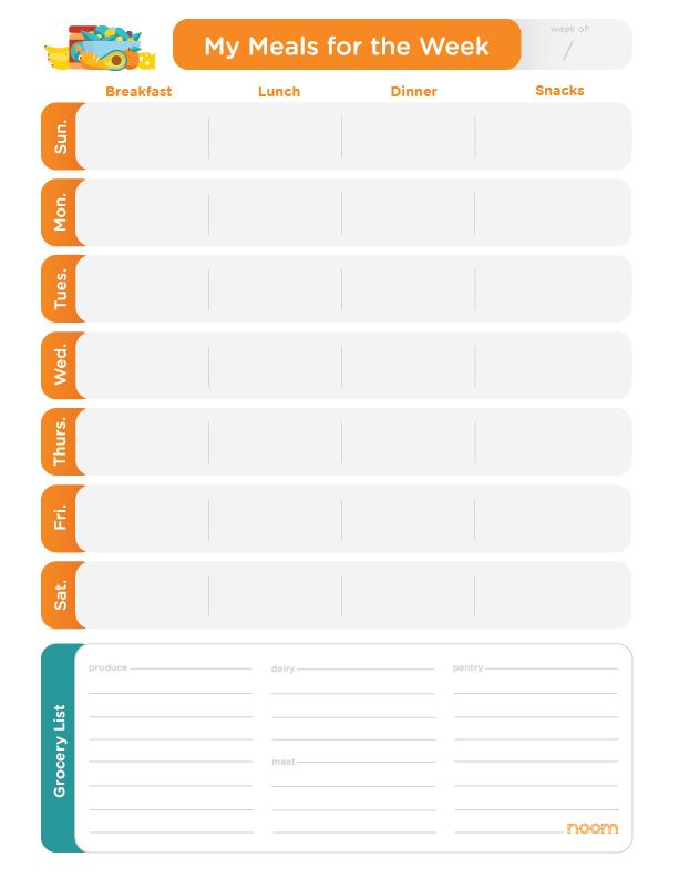 Get Organized And Plan Your Meals Free Printable Noom 