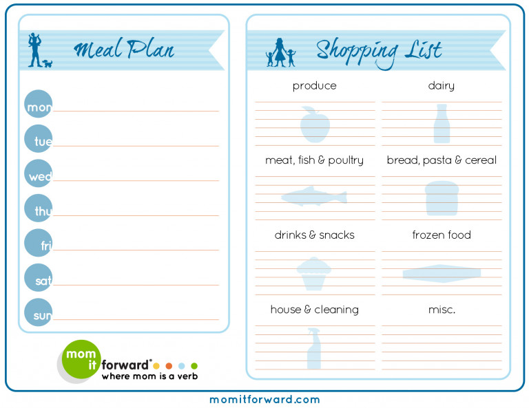 Meal Planning Printable Mom It ForwardMom It Forward