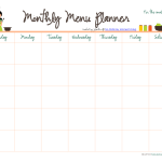 Monthly Meal Menu Planner Pdf Format Template 0a Monthly